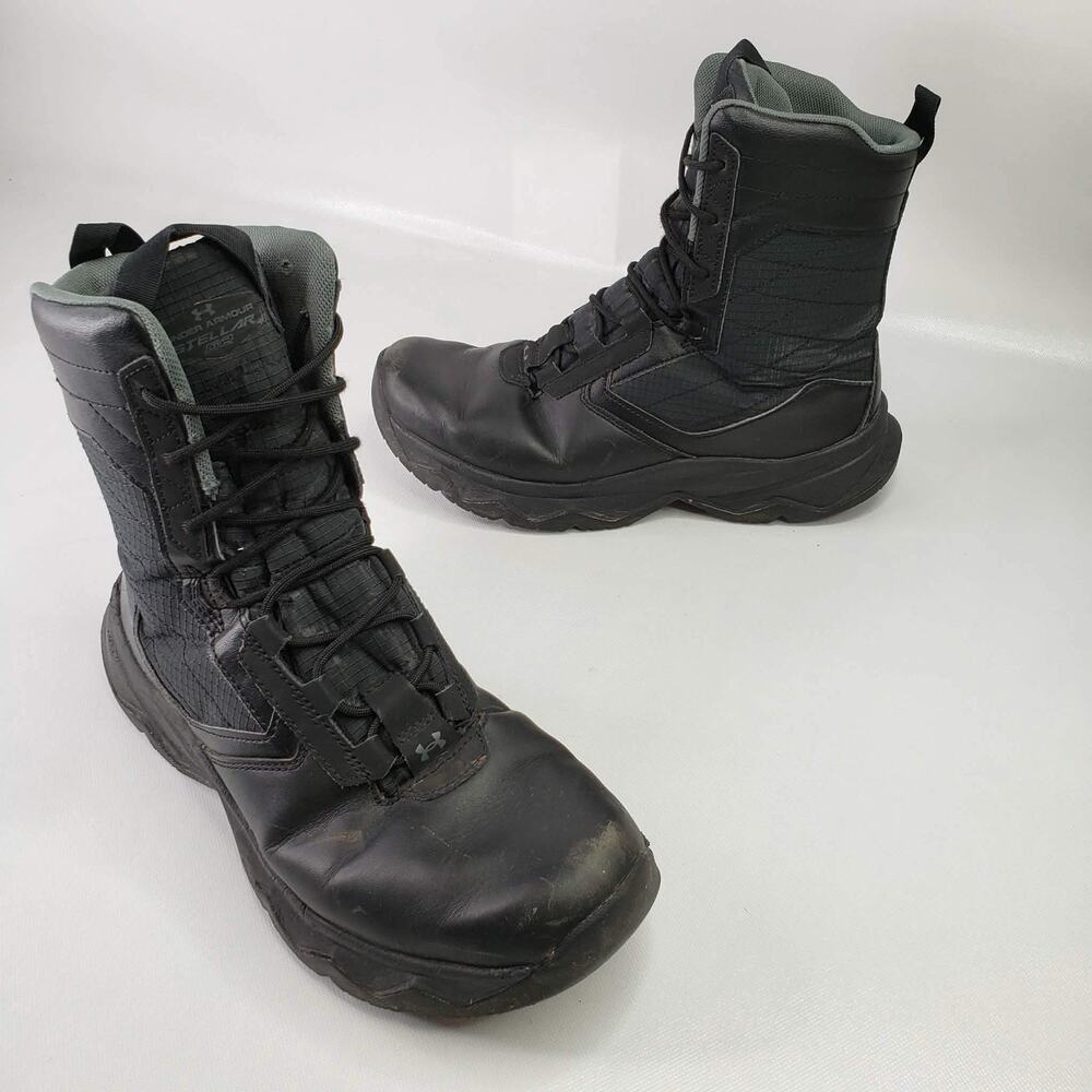 Under Armour Boots Stellar Tactical Men's US 11 Black Leather Side-Zip Military